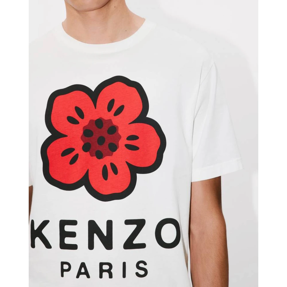 Kenzo Bloemenprint Klassiek T-shirt White Heren