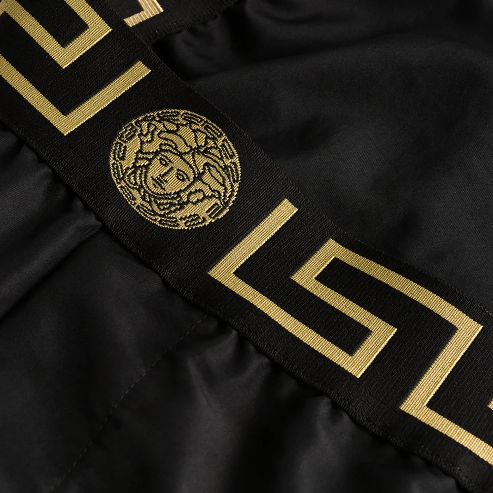 Versace Zwemshorts met Greca-rand Black Heren