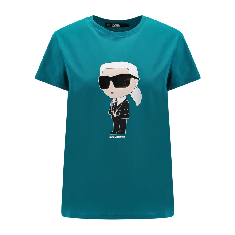 Karl Lagerfeld Biologisch katoenen T-shirt met logo print Green Dames
