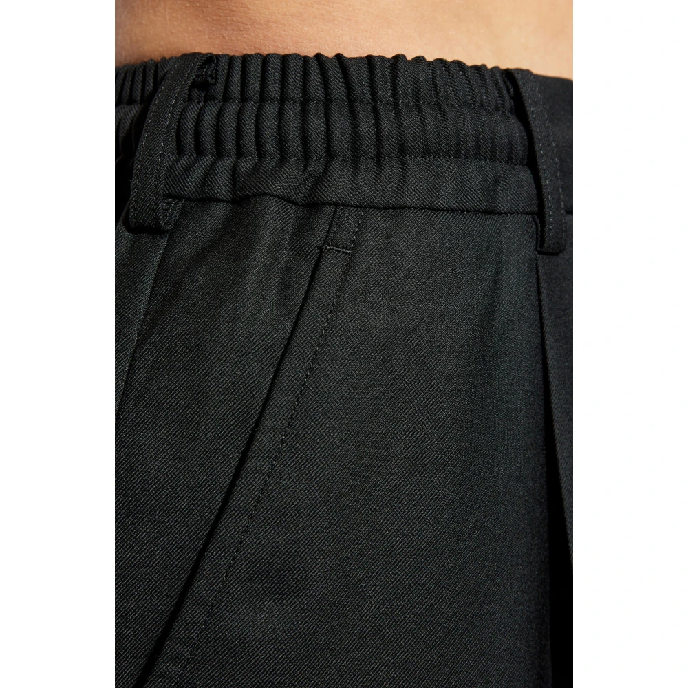 Comme des Garçons Wollen geplooide broek Black Heren