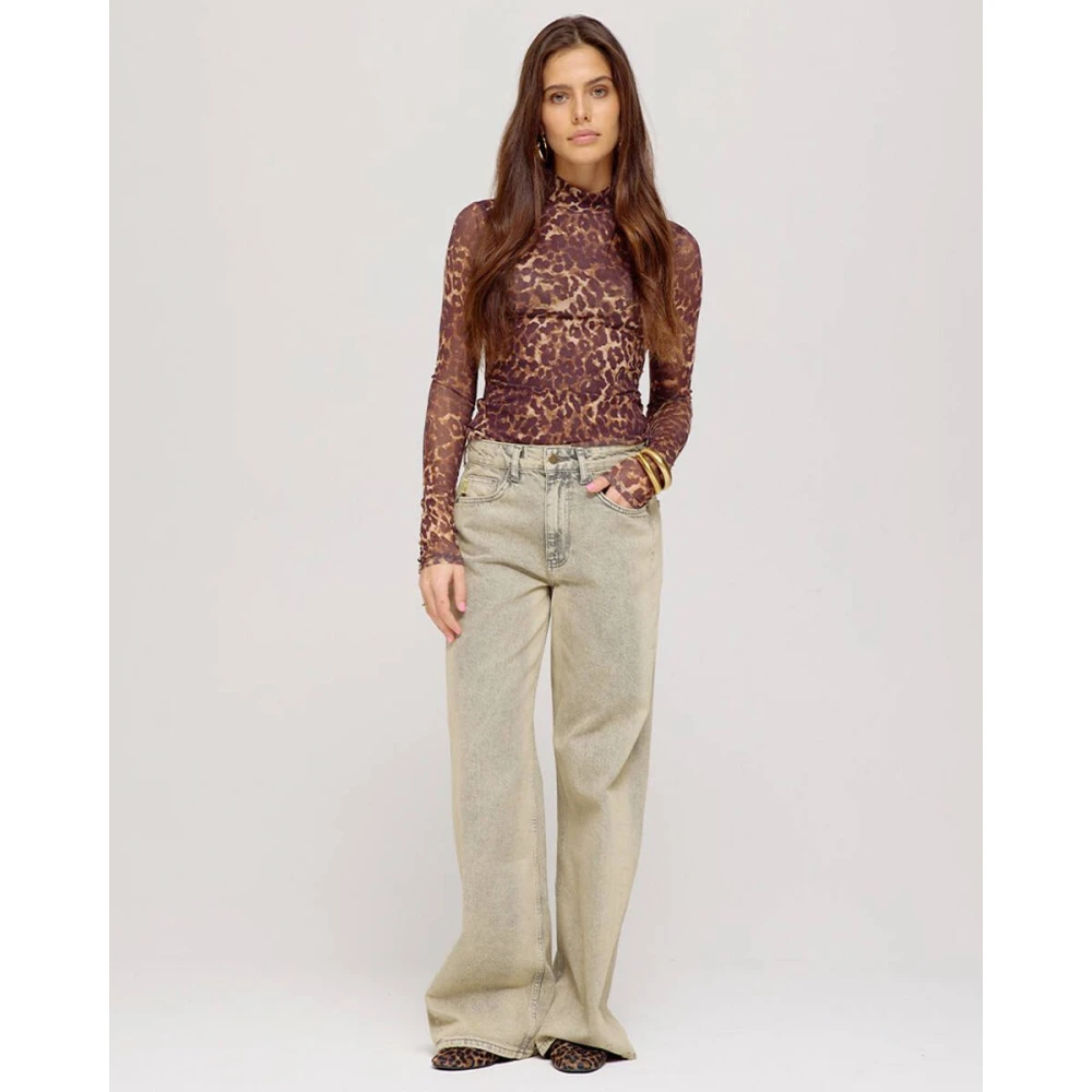 Harper & Yve Lange Mouw Top Jane-Ls Brown Dames