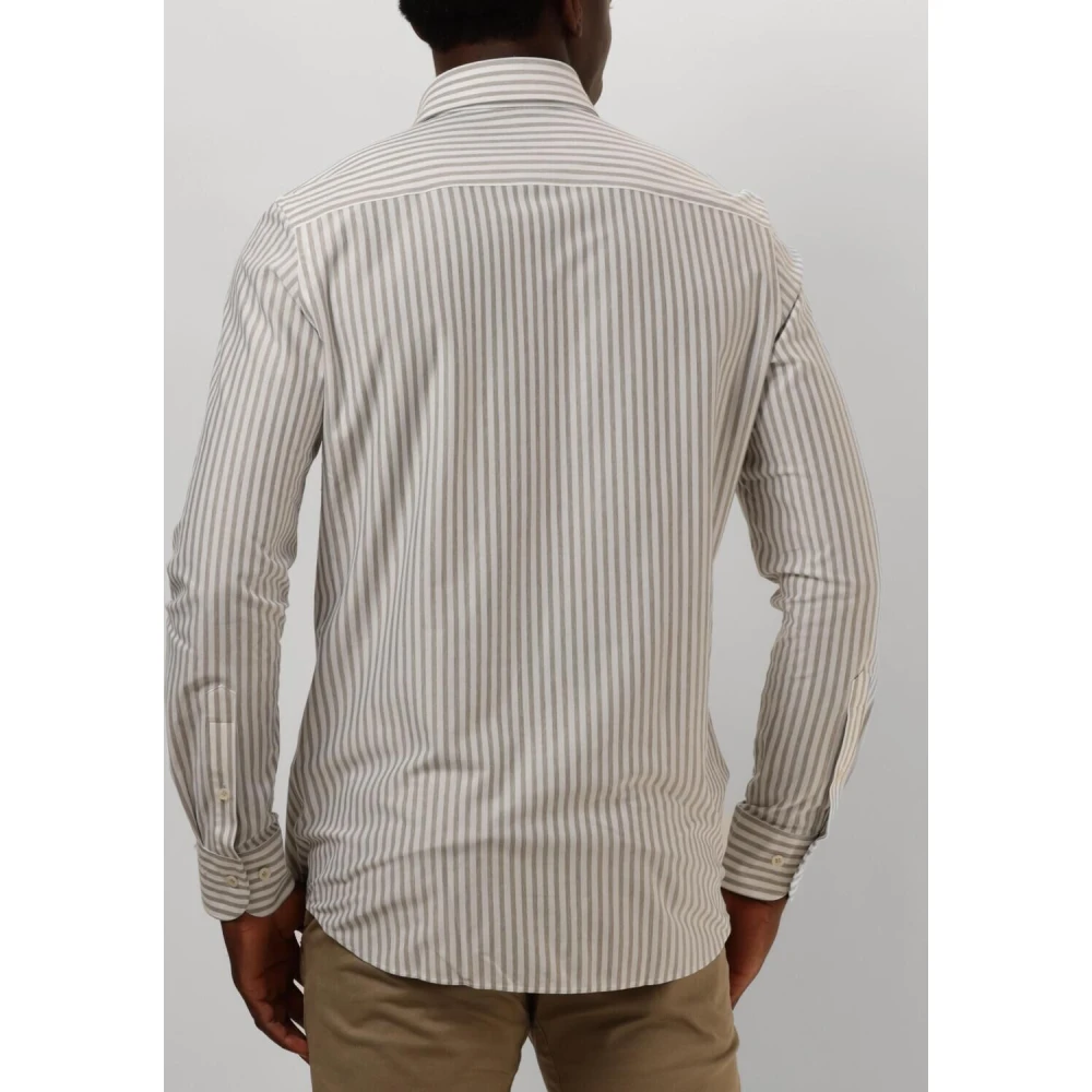 Profuomo Taupe Casual Cutaway Overhemd Beige Heren