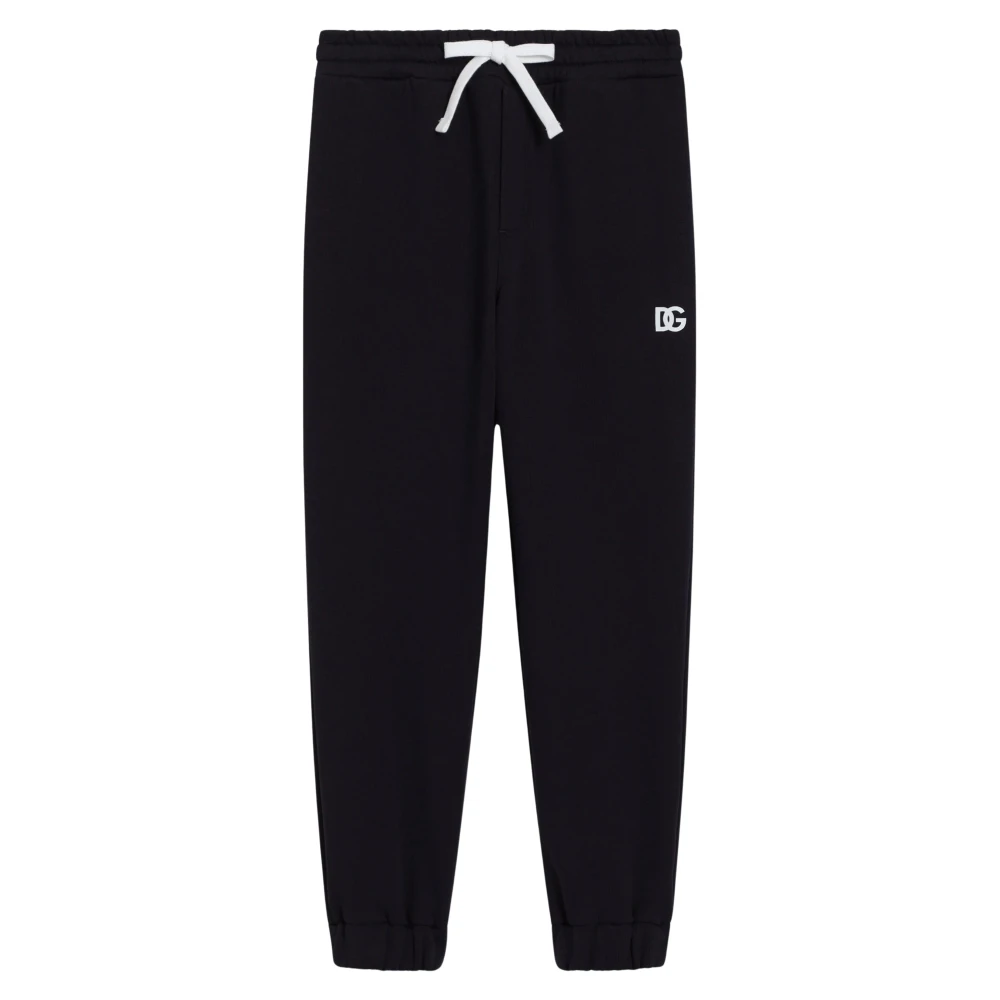 Dolce & Gabbana Boys Blue Sweatpants, 2 Y, Fleece Jogging Trousers With Logo