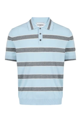 Striped Cotton Polo Sweater