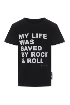 sort-bomuldst-shirt-med-slogan