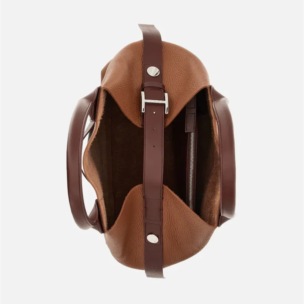 Hogan Bruine Leren Tote Tas Brown Dames