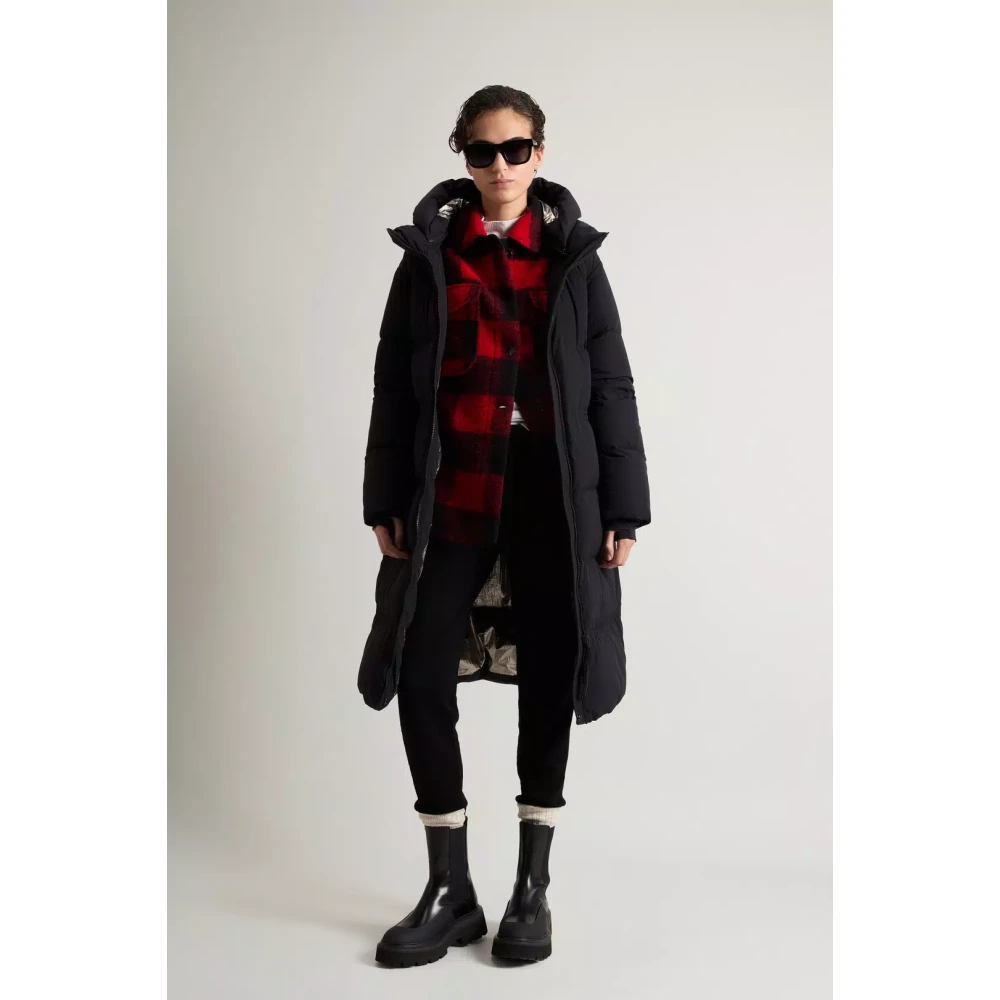 Woolrich Aurora Long Down Stretch Parka Black Dames