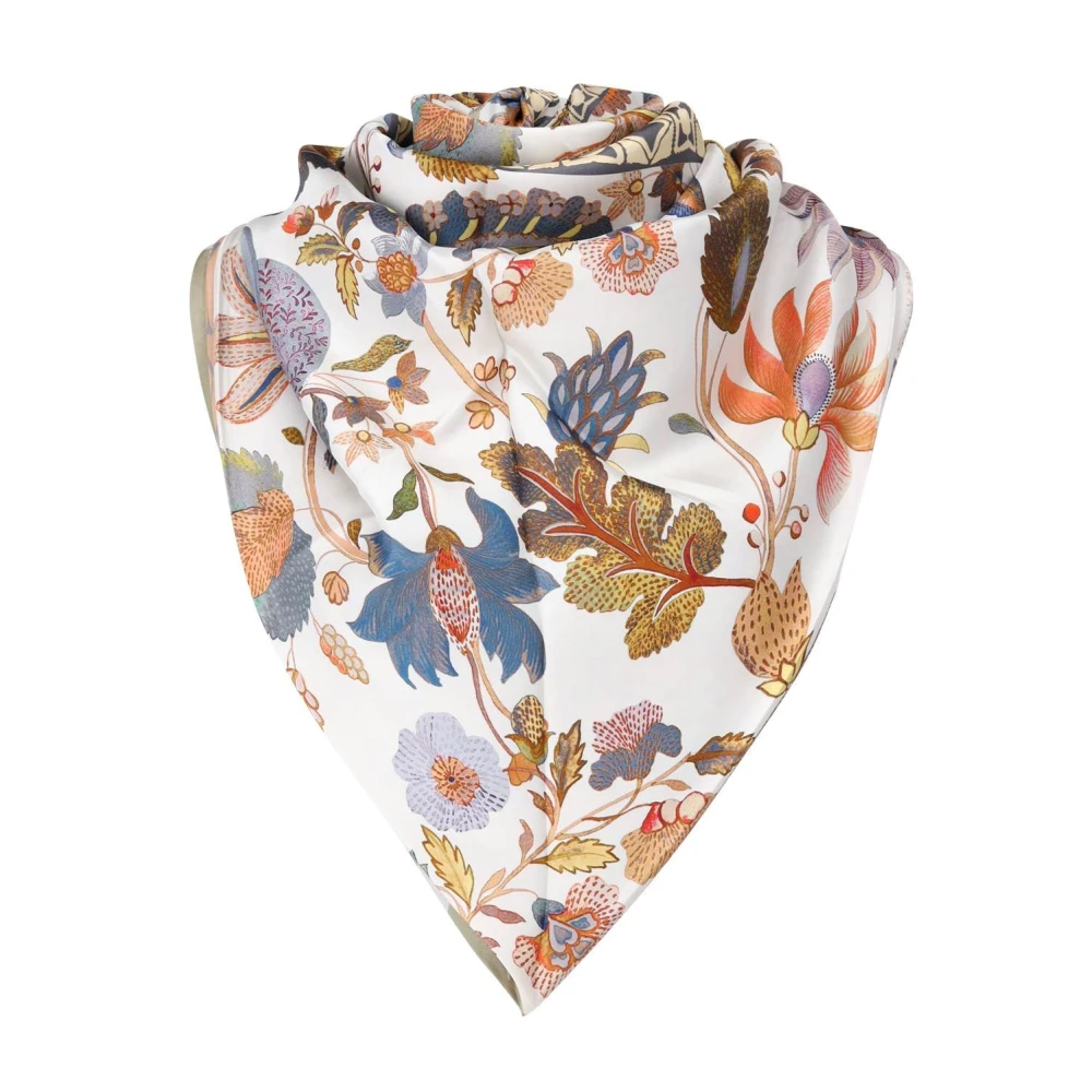 Codello Zijden Driehoekige Sjaal Vintage Design Multicolor Dames