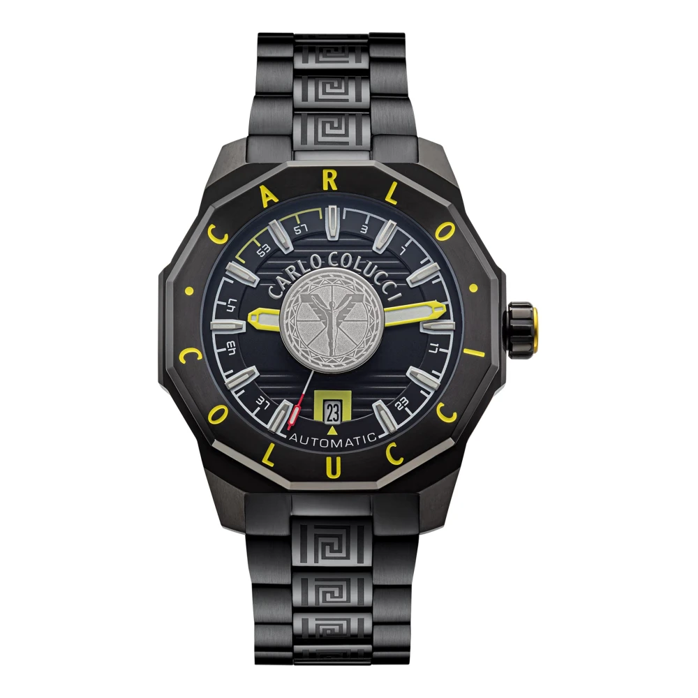 Carlo Colucci Men's Black Watches, One Size, Round Stainless Steel Watch