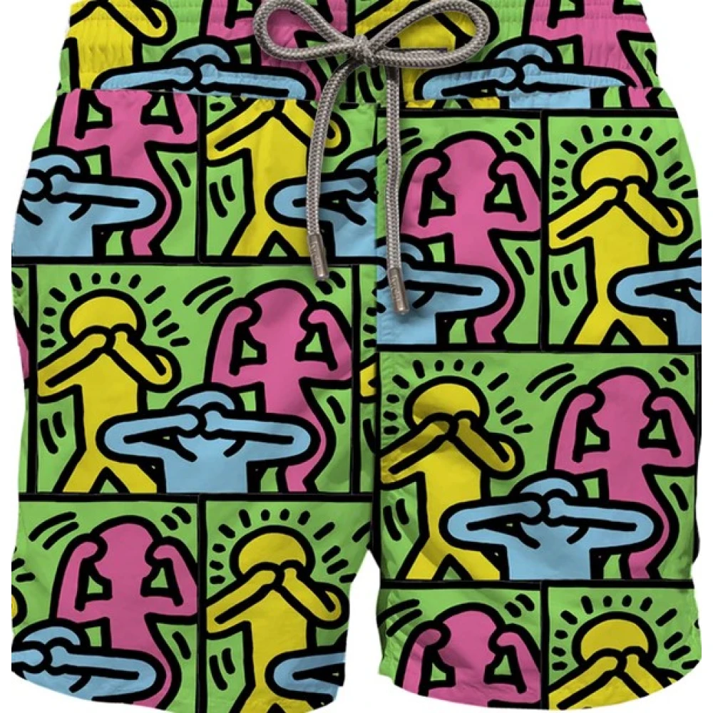 Mc2 Saint Barth Multicolor Havskläder Med Badklädesutskrifter