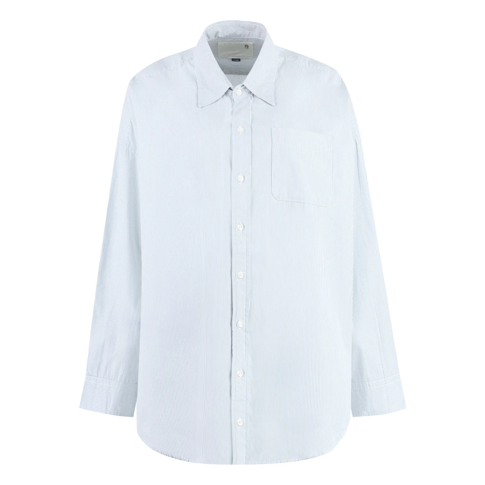 R13 Drop Neck Oxford Shirt Blue Dames