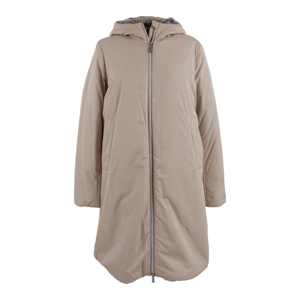 Suns Lange jas met capuchon en rits Beige Heren