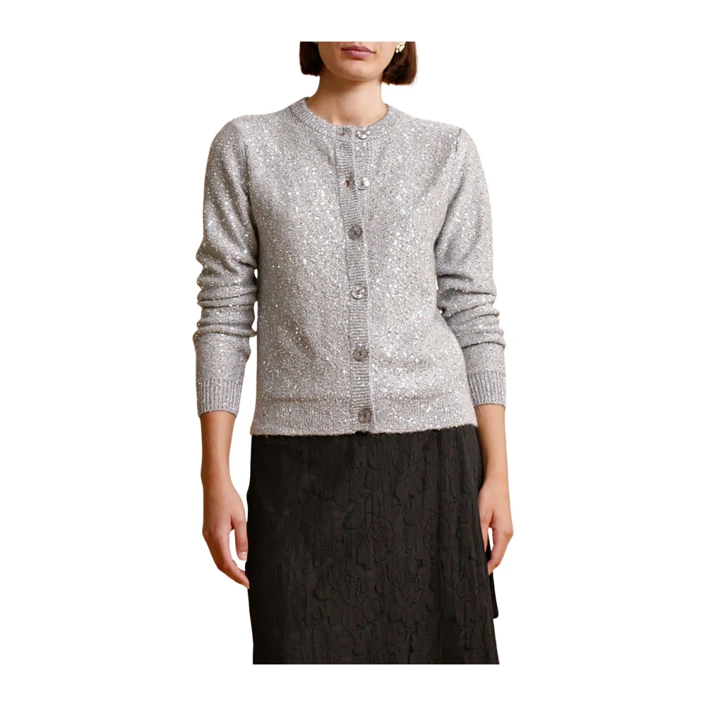 By Timo Women's Gray Sparkling Knit Jacket