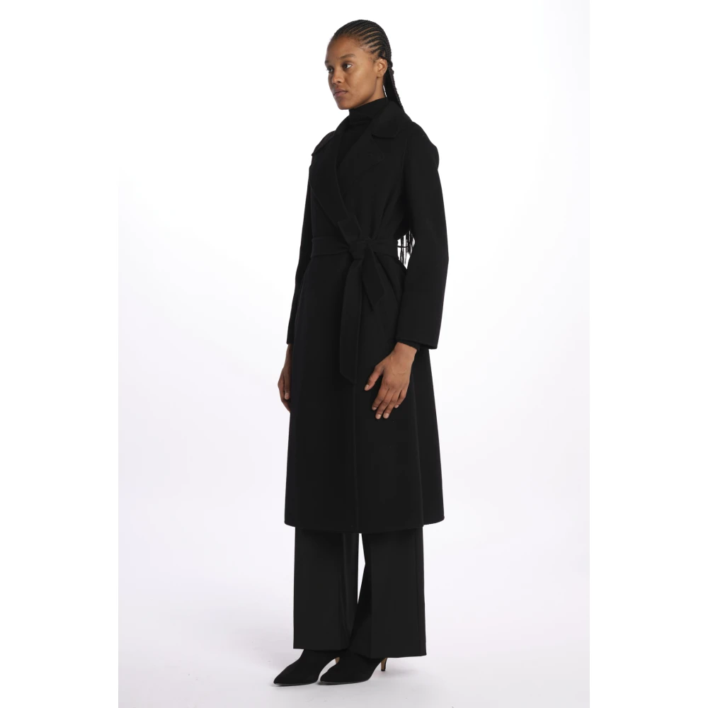 Max Mara Zwarte Manu dubbele ochtendjas jas Black Dames