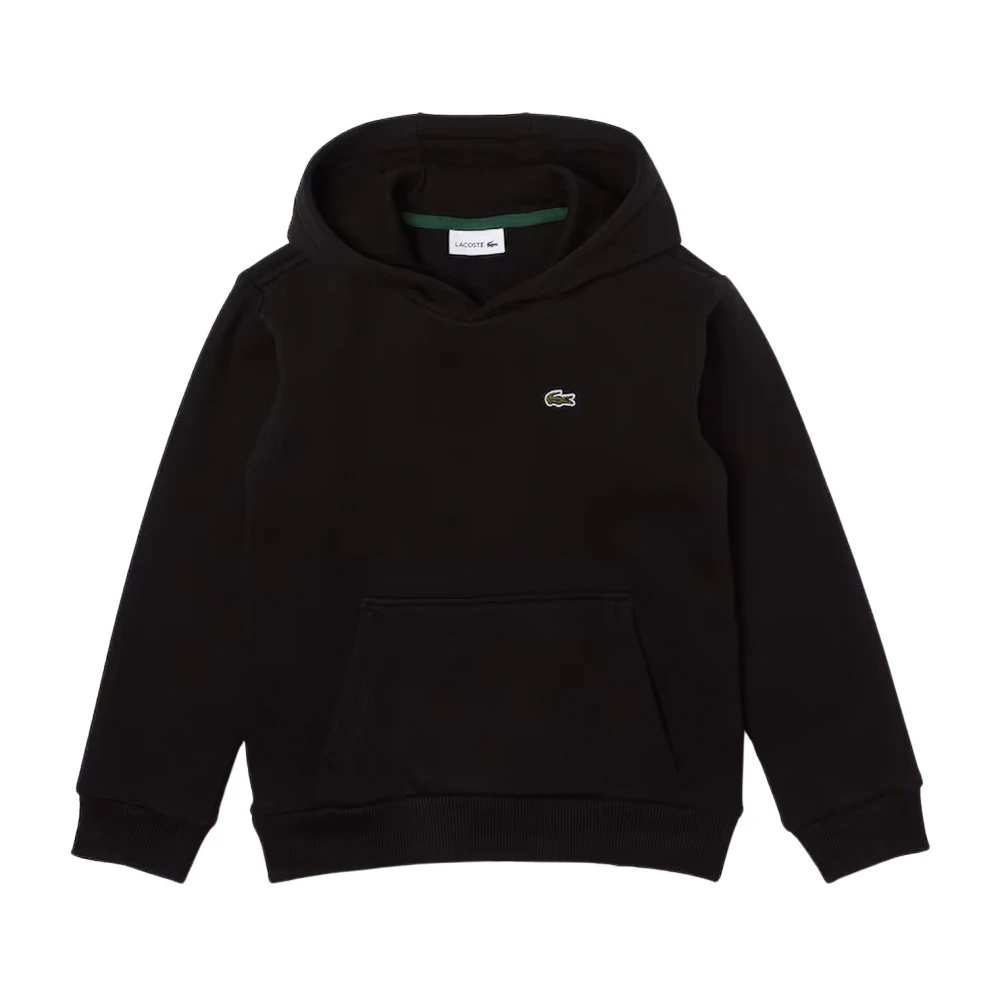 Lacoste Svart huva tröja minimalistisk design Black, Unisex