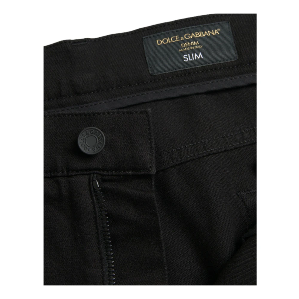 Dolce & Gabbana Zwarte Skinny Stretch Denim Jeans Black Heren