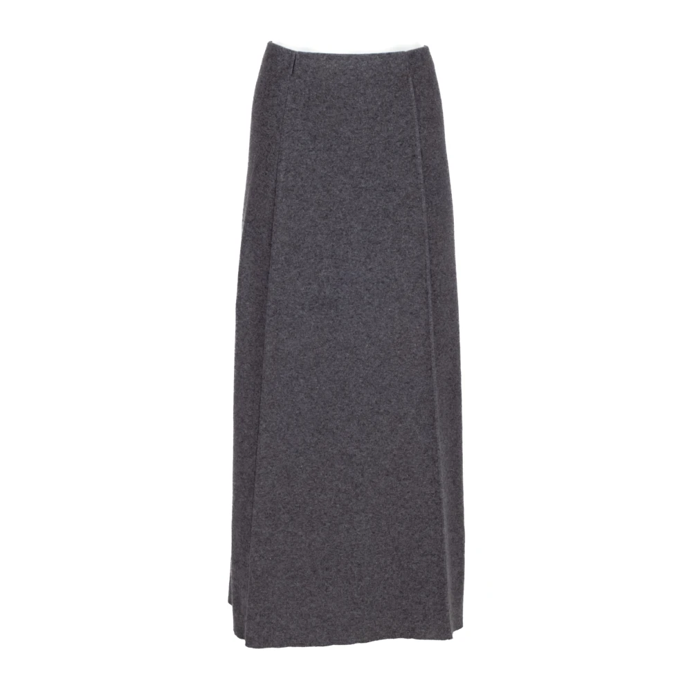 Semicouture Grijze Gebreide A-Lijn Maxi Rok Gray Dames