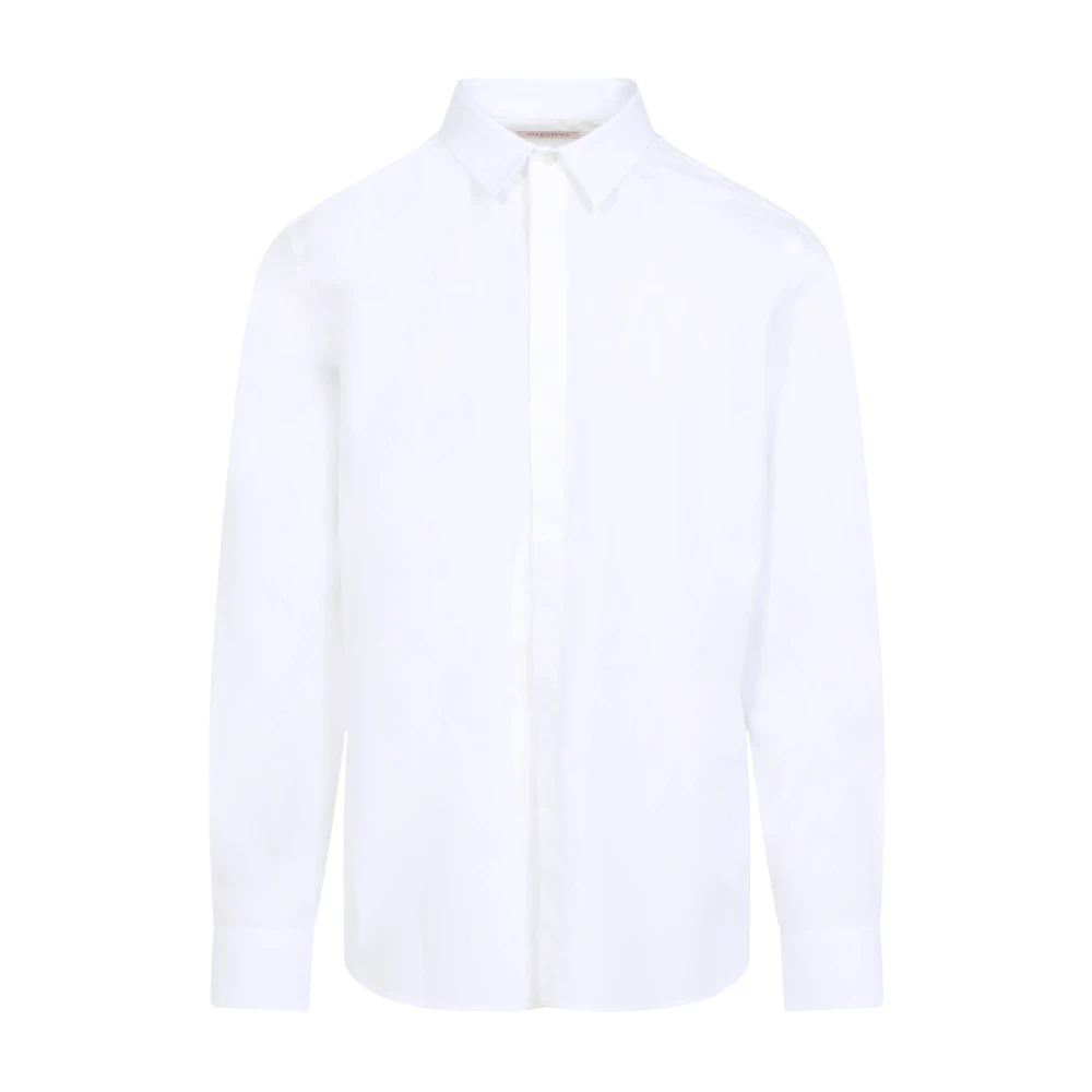 Valentino Garavani Witte Katoenen Klassieke Kraag Shirt White Heren