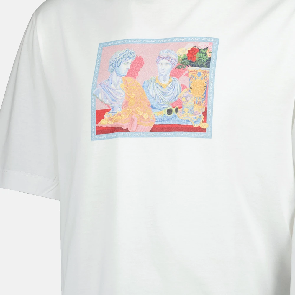 Versace Bedrukt T-shirt Lente-Zomer 2025 White Heren