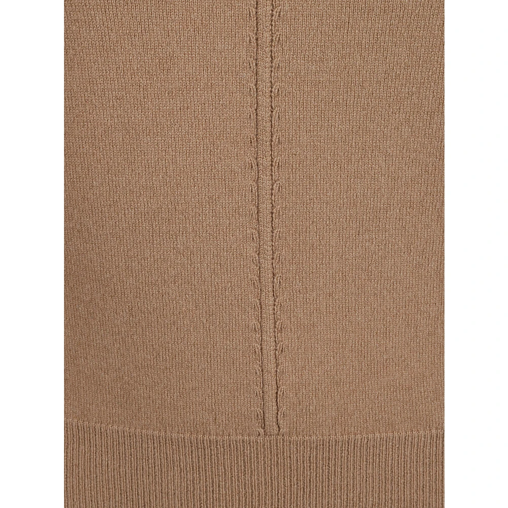 Saint Laurent Bruine trui met ronde hals detail Brown Dames