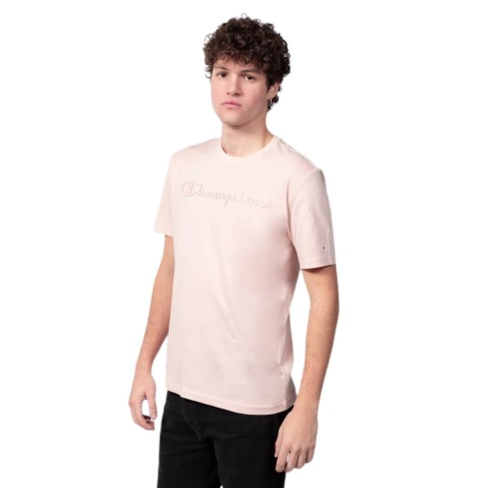 Champion Heren Lichtgewicht Katoenen Jersey T-Shirt Pink Heren