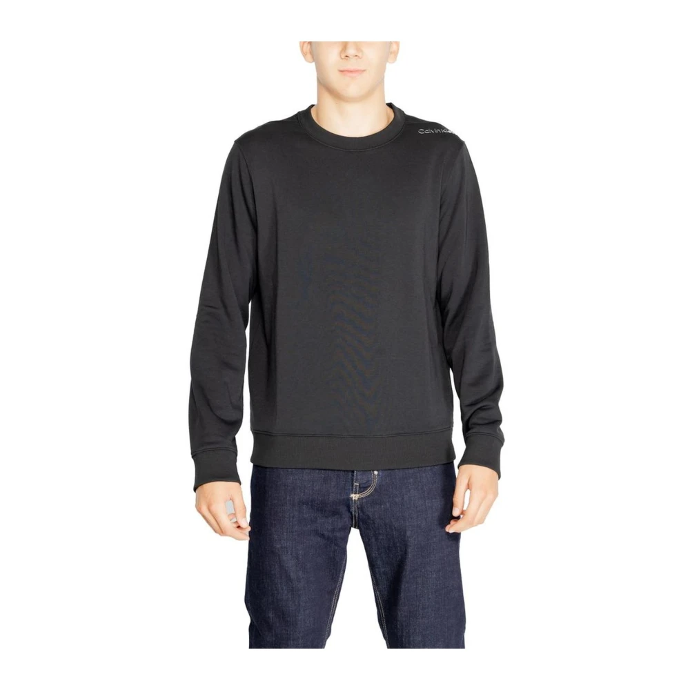 Calvin Klein Zwarte Polyester Trui Herfst Winter Collectie Black Heren