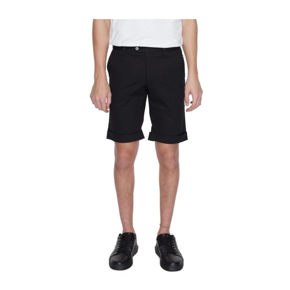 Alviero Martini 1a Classe Stretch katoenen Bermuda shorts Black Heren