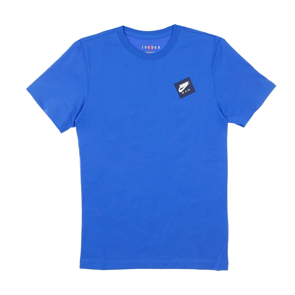 Jordan Grafische Crew Tee in Signaalblauw Zwart Blue Heren