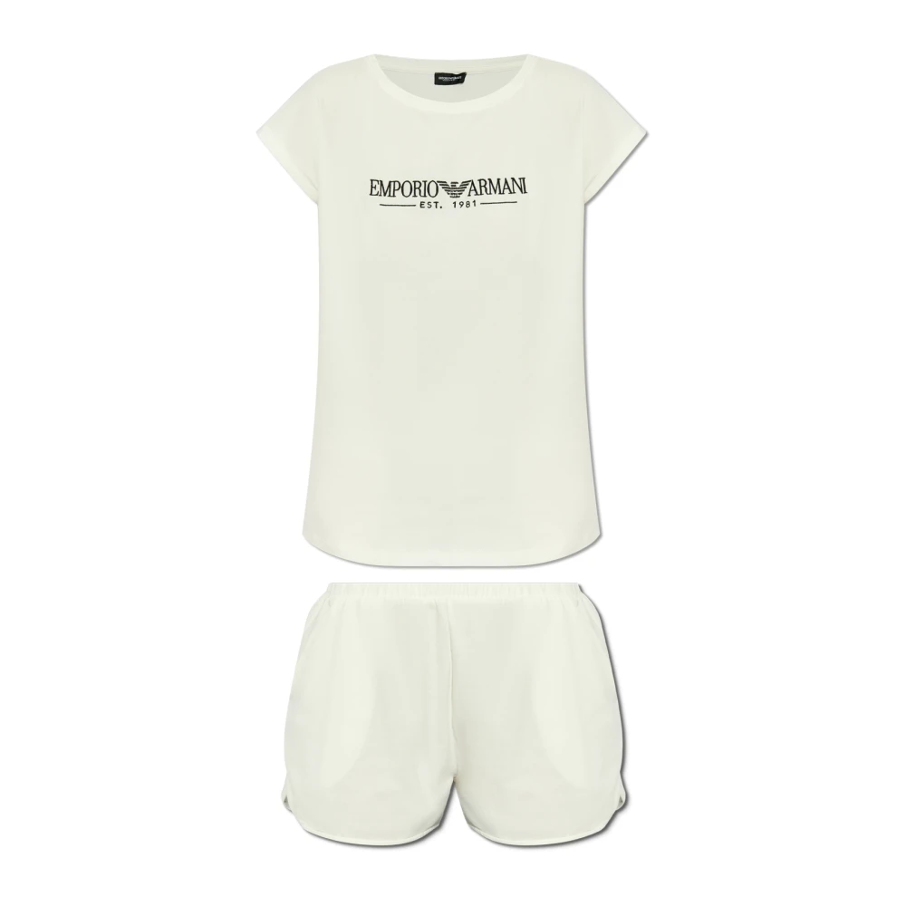 Emporio Armani Tweedelig pyjamaset Beige Dames
