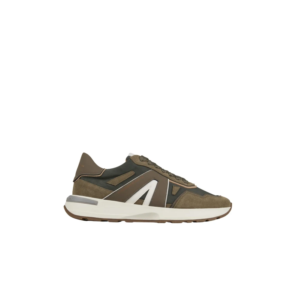 Alexander Smith Liverpool Heren Zacht Leer en Gewassen Toon Nylon Heren Schoenen Groen