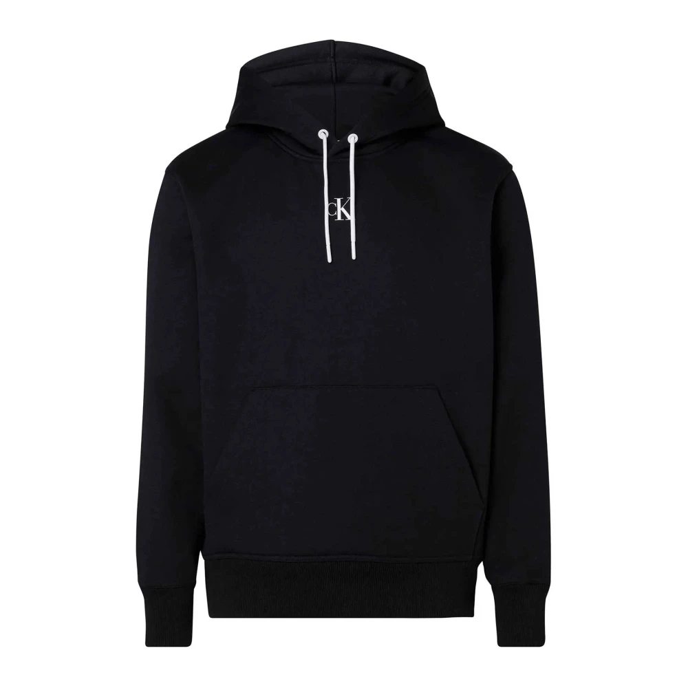 Calvin Klein Stijlvolle Zwarte Blokkerende Hoodie Black Heren