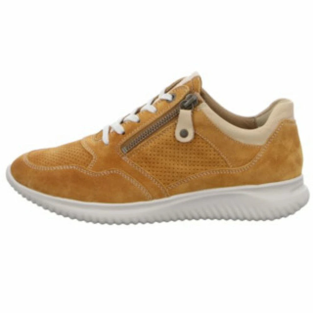 Hartjes Bruine damessneakers met rits Dames Schoenen