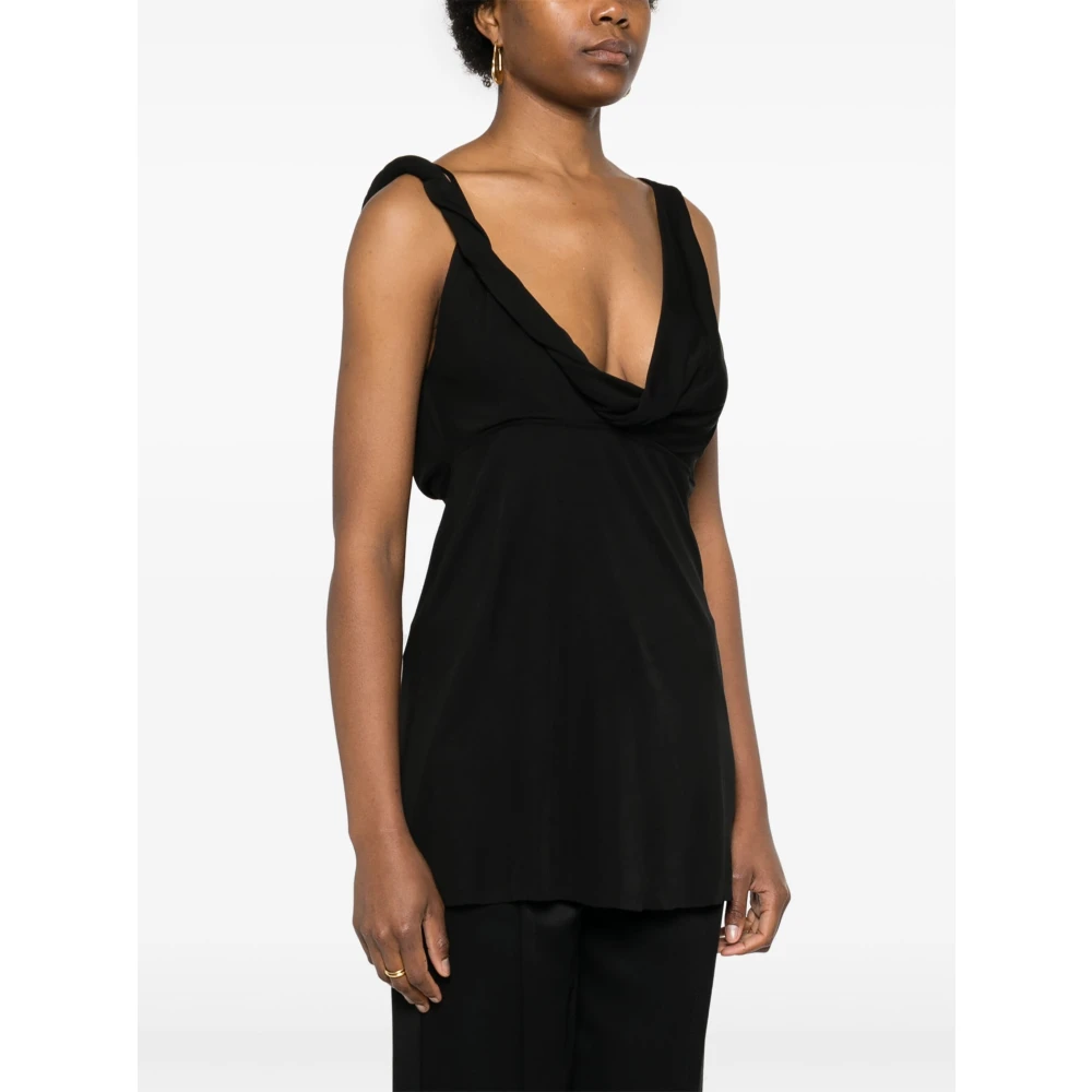 TotêMe Twist Drape Top Black Dames