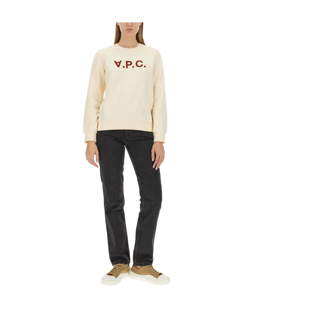 A.p.c. Klassieke 'Live' Sweatshirt Beige Dames