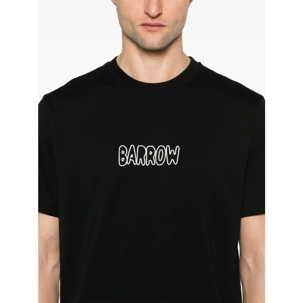 Barrow Zwarte Crew Neck T-shirt met Logo Black Heren
