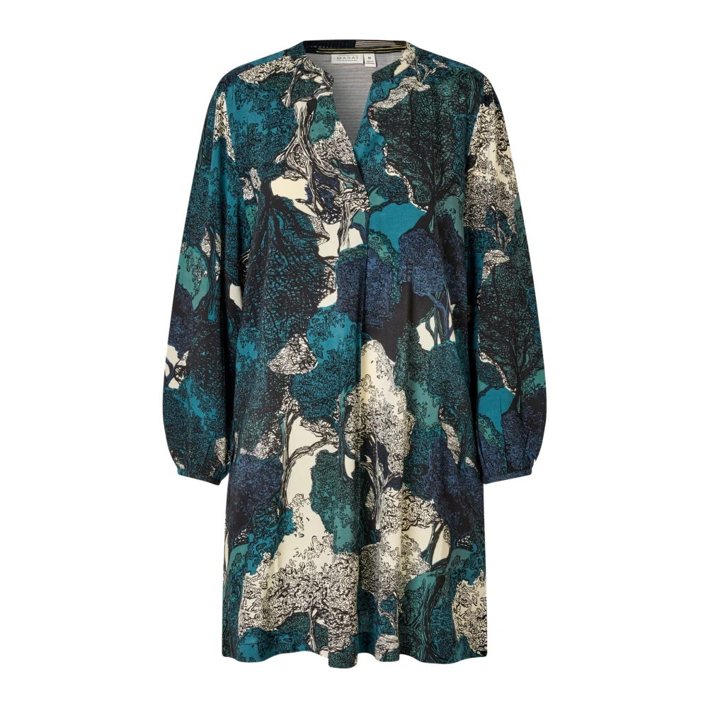 Masai Hemelse Tuniek met Feestelijke Print Multicolor Dames