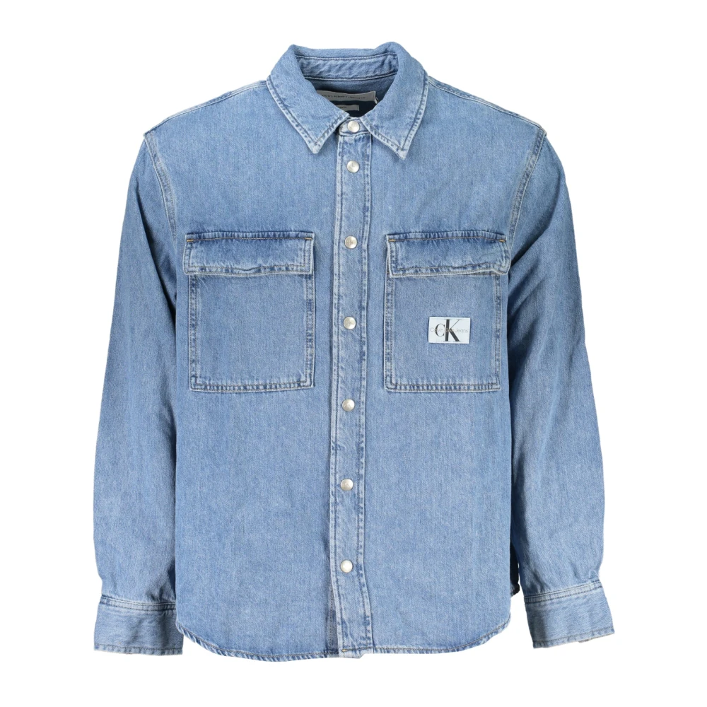 Calvin Klein Blauw Denim Overhemd met Lange Mouwen Blue Heren