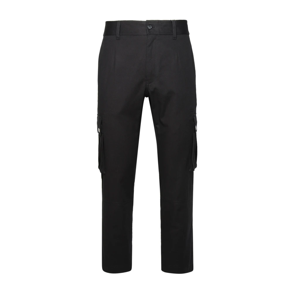 Dolce & Gabbana Zwarte Katoenen Cargo Broek Black Heren