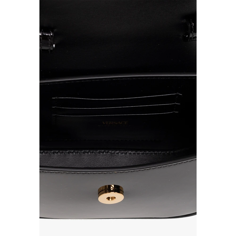 Versace La Medusa Mini lakleren schoudertas Black Dames