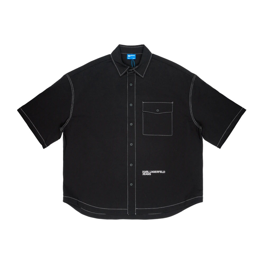 Karl Lagerfeld Polyester overhemden Black Heren