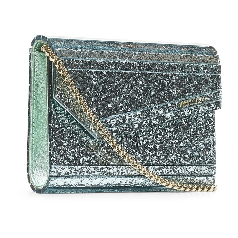Jimmy Choo Aqua Groene Glitter Acryl Schoudertas Green Dames