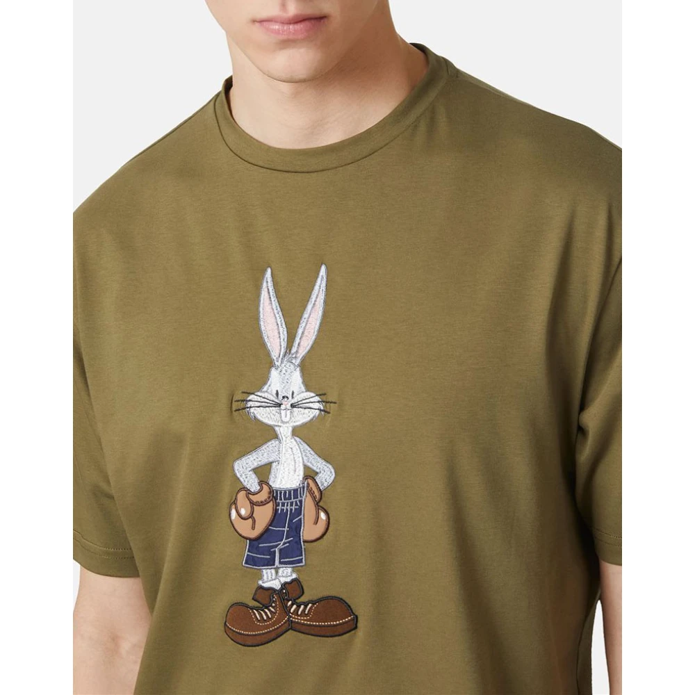 Iceberg De Re-Edit T-shirt met cartoon graphics Green Heren