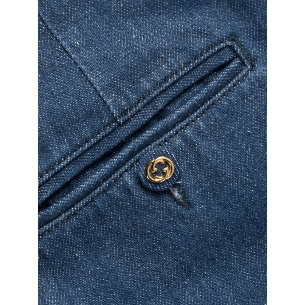 Gucci High-Waist Wide-Leg Jeans Blue Dames