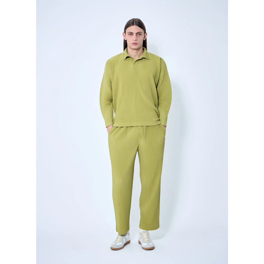 Issey Miyake Geplooide Straight-Leg Broek Green Heren