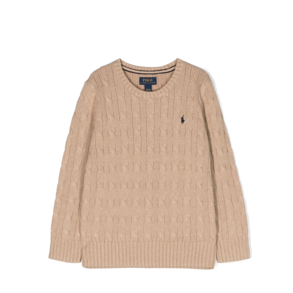 Ralph Lauren Beige Stickad Tröja för Barn Beige, Pojke