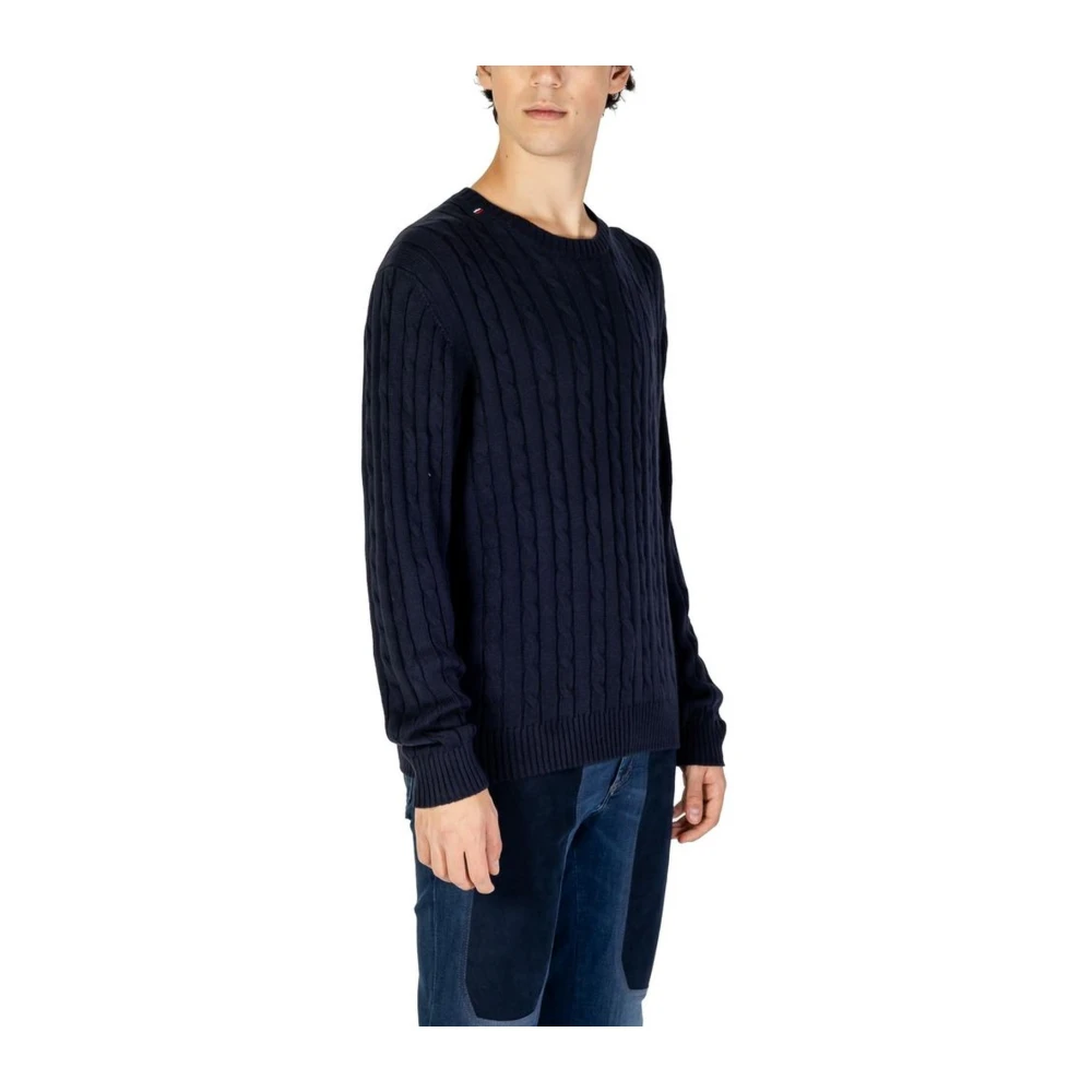 U.s. Polo Assn. Blauwe Gebreide Trui Katoen Kasjmiermix Blue Heren