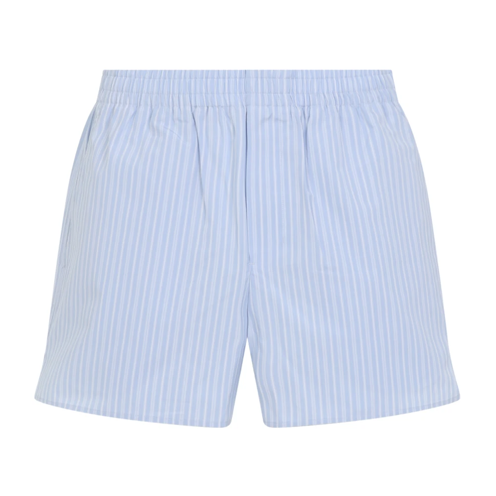 Ami Paris Men's Blue Cotton Elasticated Shorts