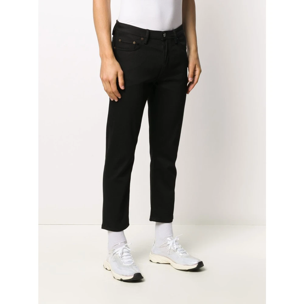 Acne Studios Zwarte Katoenen Straight Cut Jeans Black Heren