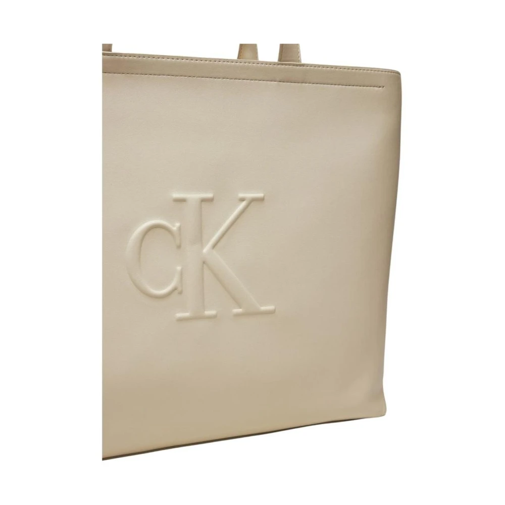 Calvin Klein Moderne Polyurethaan Handtas Beige Dames