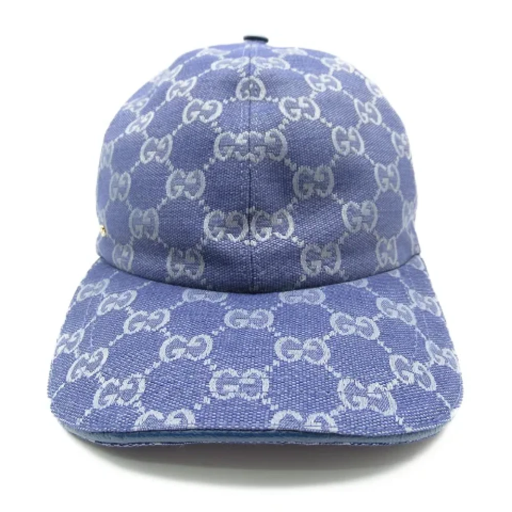 Gucci Vintage Pre-owned Canvas hats Blue Dames